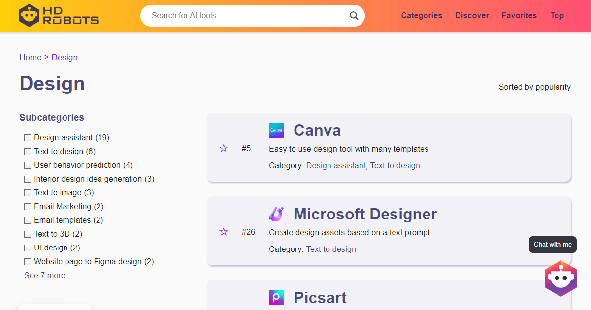 Design ai tools hd robots