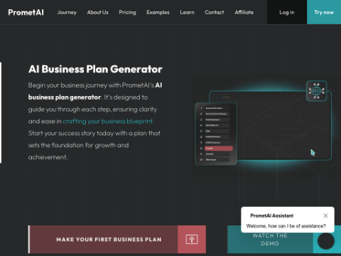 Screenshot of the homepage of prometai.app