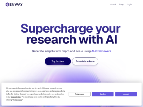 Screenshot of the homepage of www.genway.ai