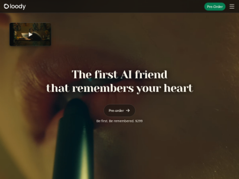 Screenshot of the homepage of loody.ai