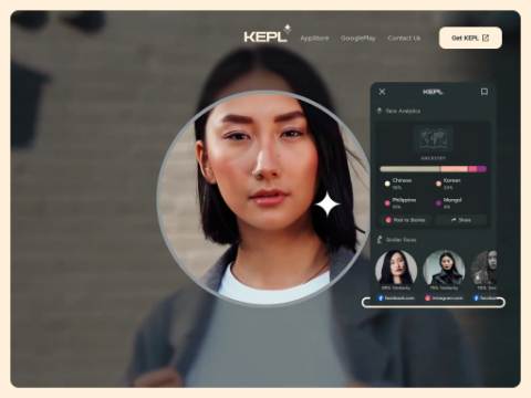 Screenshot of the homepage of kepl.ai