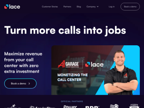 Screenshot of the homepage of www.lace.ai