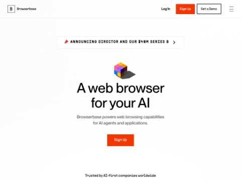 Screenshot of the homepage of www.browserbase.com