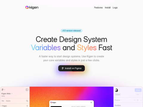 Screenshot of the homepage of kigen.design