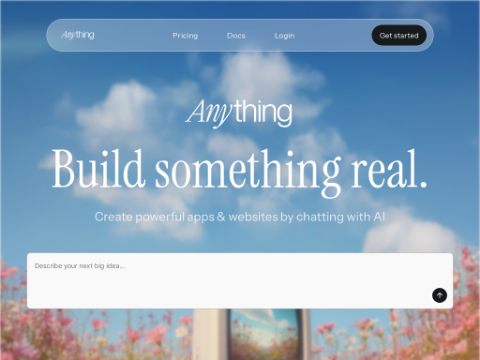 Screenshot of the homepage of www.createanything.com