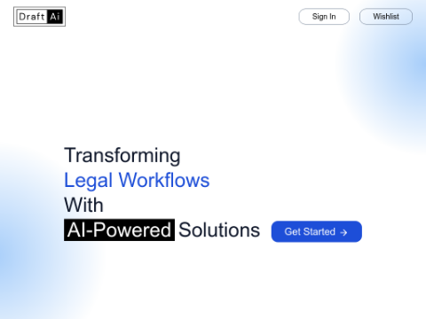 Screenshot of the homepage of draftai.in