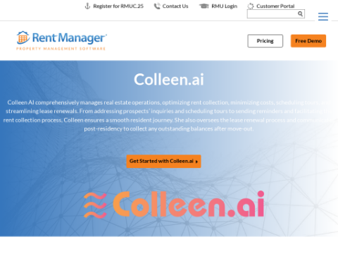 Screenshot of the homepage of www.rentmanager.com
