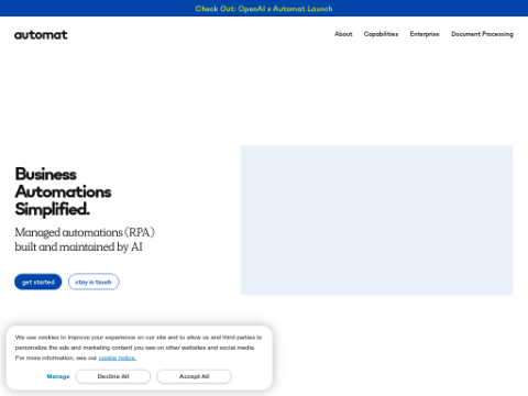 Screenshot of the homepage of www.runautomat.com