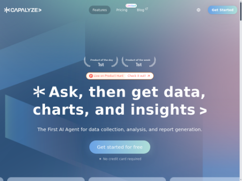 Screenshot of the homepage of capalyze.ai