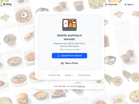 Screenshot of the homepage of dashify.daisy.so