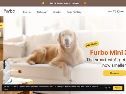 Screenshot of the homepage of furbo.com