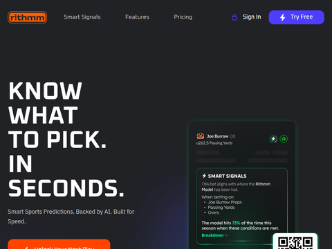 Screenshot of the homepage of www.rithmm.com