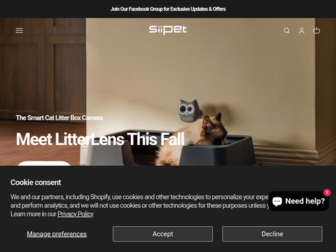 Screenshot of the homepage of siipet.com