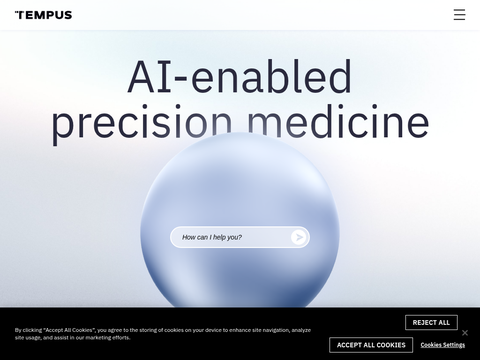 Screenshot of the homepage of www.tempus.com