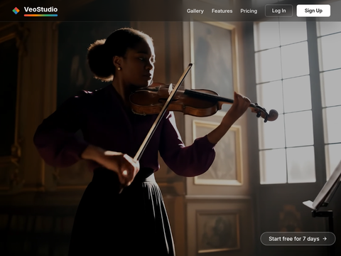 Screenshot of the homepage of www.veostudio.ai