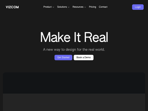 Screenshot of the homepage of www.vizcom.com